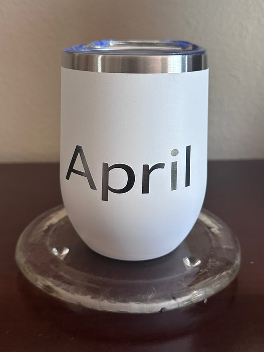 12oz Stainless Steel Wine Tumbler with Lid and Straw