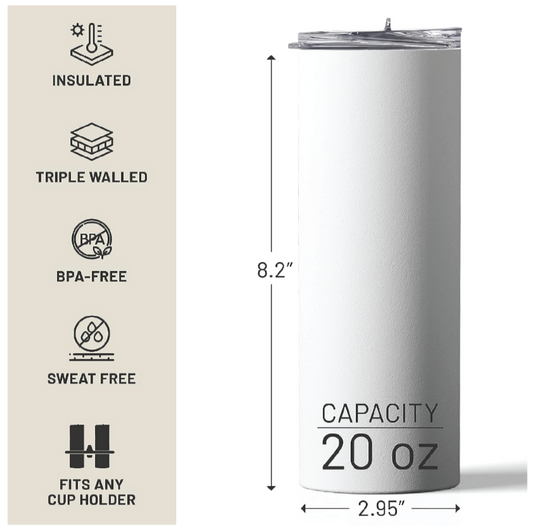 20oz Stainless Steel Skinny Tumbler image 2