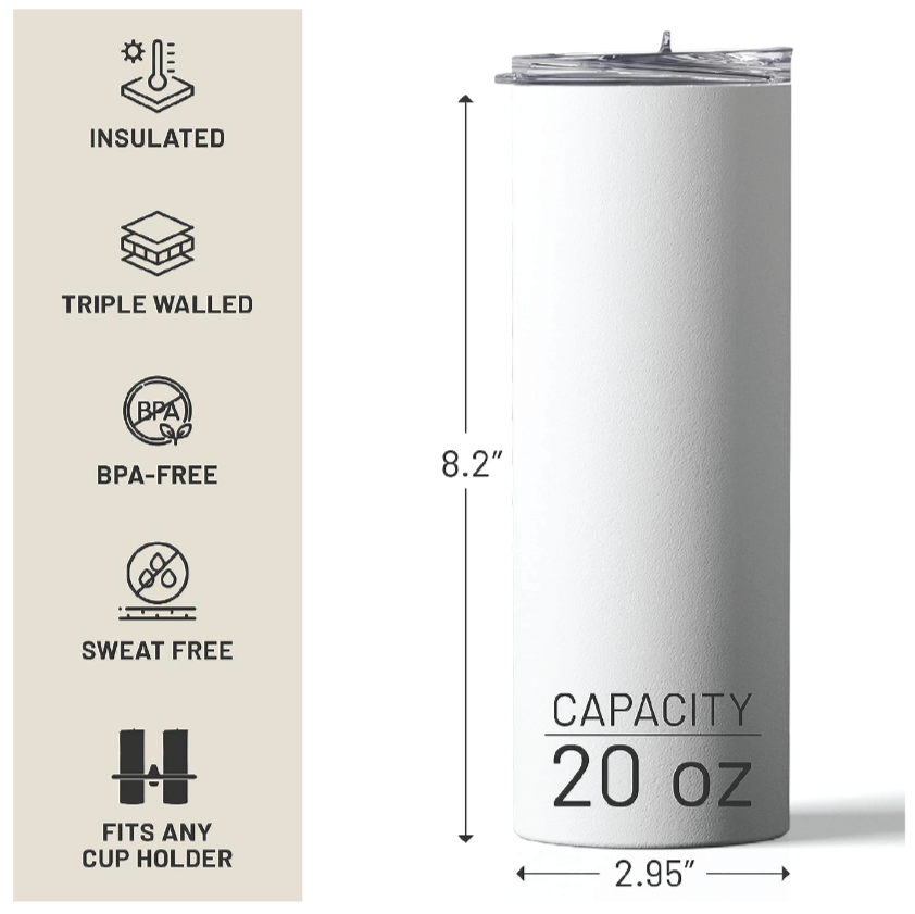 20oz Stainless Steel  Skinny Tumbler image 2